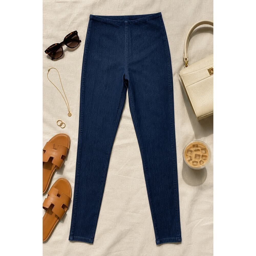 Commando Dark Wash Blue Denim Jean Jeggings Pull On Stretch Skinny Pants